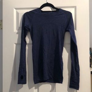 Lululemon Swiftly Tech Long Sleeve, Sz 4, blue/blk